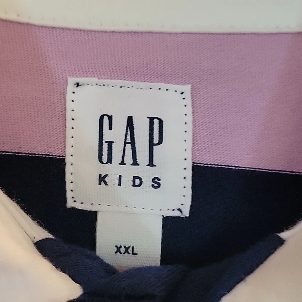 Gap lilac and navy cotton polo xxl